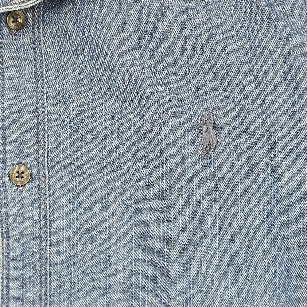 Polo Ralph Lauren denim men's shirt preppy traditional casual dark Medium - Picture 4 of 9